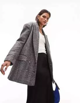 Текстурный пиджак Topshop в монохромном стиле