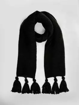 Текстурный шарф с кисточками Great Plains, черный