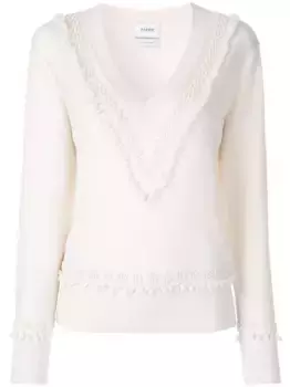 Текстурный свитер с V-образным вырезом Barrie, нейтральный