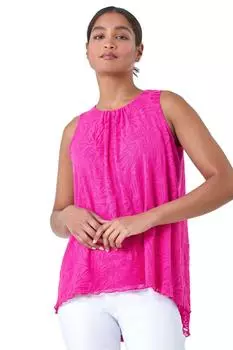 Текстурный топ без рукавов с принтом Burnout Roman, розовый