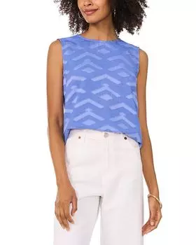 Текстурный топ без рукавов VINCE CAMUTO, синий