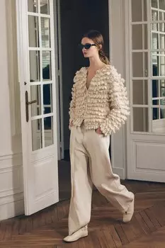 Текстурный трикотажный кардиган ZARA, бежевый