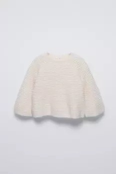 Текстурный трикотажный свитер ZARA, экрю