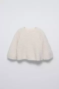 Текстурный трикотажный свитер ZARA, экрю