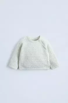 Текстурный трикотажный свитер ZARA, серый мергель