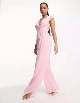 TFNC – Комбинезон для подружки невесты нежно-розового цвета с кружевной спинкой