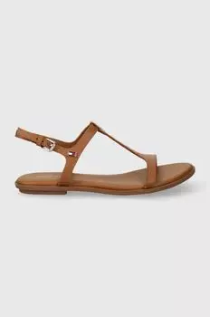 TH FLAT SANDAL кожаные сандалии Tommy Hilfiger, коричневый
