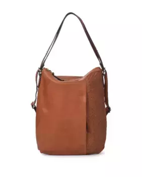 THB Многопозиционная кожаная сумка на плечо из мытой кирпичной кожи The Bagging Co, коричневый