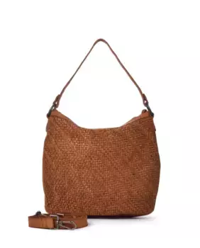 THB Многопозиционная сумка на плечо из стираной кожи Plow The Bagging Co, коричневый