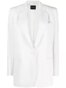 THE ANDAMANE однобортный блейзер из смесового льна, серый