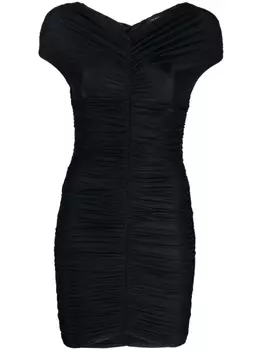 THE ANDAMANE платье мини Nicola с открытыми плечами и драпировкой, черный