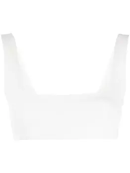 THE ANDAMANE укороченный джинсовый топ, белый