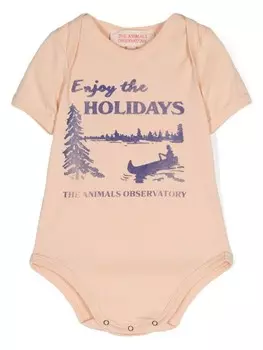 The Animals Observatory боди Chimpanzee с графичным принтом, розовый