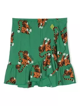 The Animals Observatory многослойная юбка Mana с графичным принтом, зеленый