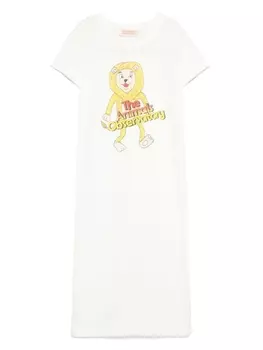 The Animals Observatory платье-футболка с графичным принтом, белый