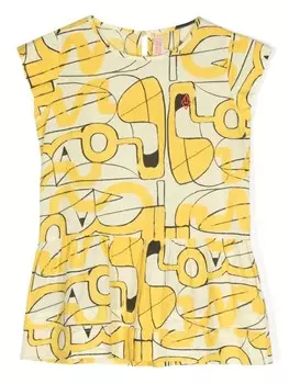 The Animals Observatory платье мини с абстрактным принтом, желтый