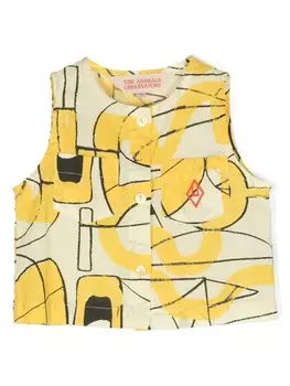 The Animals Observatory рубашка Baboon с абстрактным принтом, желтый