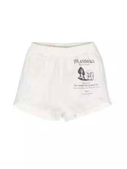 The Animals Observatory шорты Gardener с принтом, белый