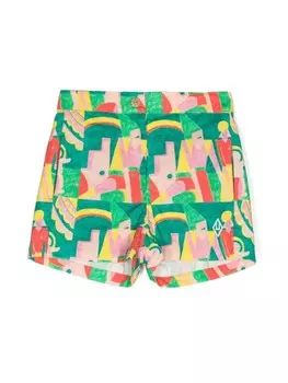 The Animals Observatory шорты Pig с геометричным принтом, зеленый