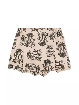 The Animals Observatory юбка-шорты с принтом Shrimp, нейтральный цвет
