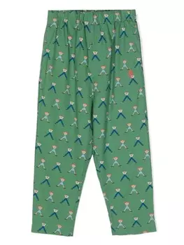 The Animals Observatory зауженные брюки Elephant с графичным принтом, зеленый