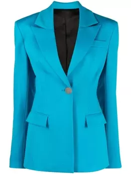 The Attico блейзер из вирджинской шерсти с заостренными лацканами, синий