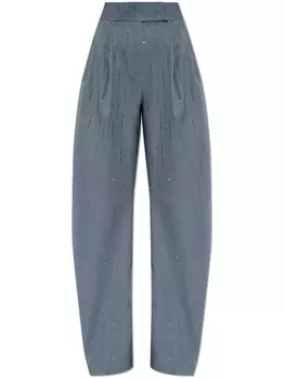 The Attico брюки Gary, украшенные кристаллами, синий