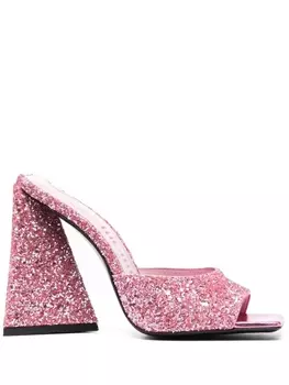The Attico Devon 115mm sequin-embellished mules, розовый