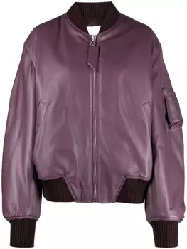 The Attico кожаный бомбер-пуховик Anja