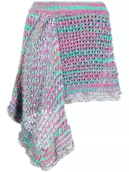 The Attico мини-юбка асимметричного кроя, розовый