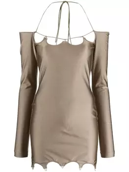 The Attico платье мини Lyna с открытыми плечами, зеленый