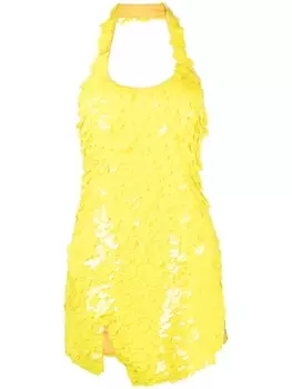 The Attico платье мини с пайетками, желтый