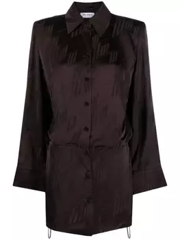 The Attico платье-рубашка с логотипом, коричневый