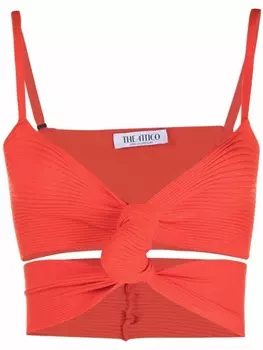 The Attico топ в рубчик со сборками, красный