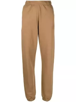 The Attico зауженные спортивные брюки с вышитым логотипом, коричневый