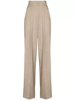 The Frankie Shop брюки Gelso с завышенной талией, нейтральный цвет