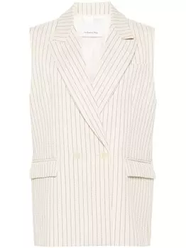 The Frankie Shop двубортный жилет Shane, нейтральный цвет