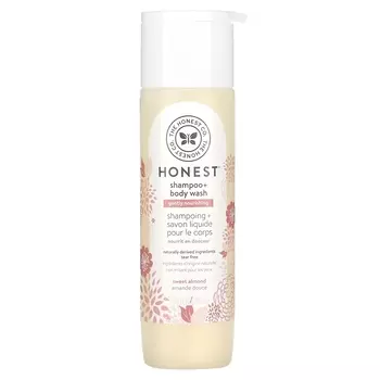 The Honest Company Нежный питательный шампунь + гель для душа «Сладкий миндаль», 10 жидких унций (295 мл)