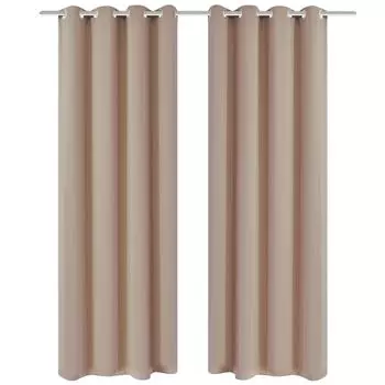 The Living Store плотные шторы 2 шт. с металлическими люверсами 135 х 175 см кремовый, бежевый