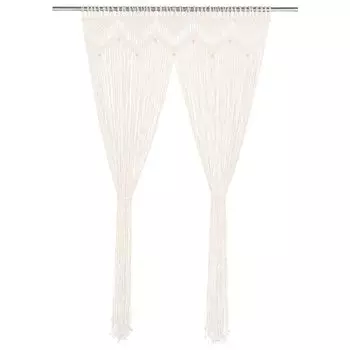 The Living Store Штора макраме 140240 см хлопок, бежевый