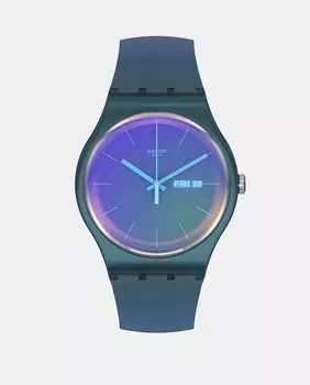 The Mach Collection SO29N707 Био-синие силиконовые мужские часы Swatch, синий