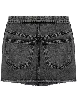 The Mannei джинсовая юбка с нашивкой-логотипом, серый