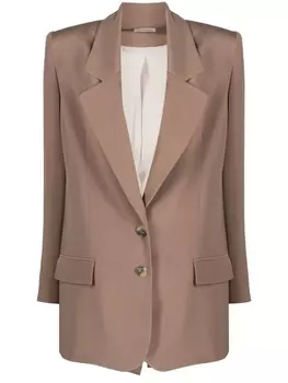 The Mannei однобортный блейзер с заостренными лацканами, коричневый