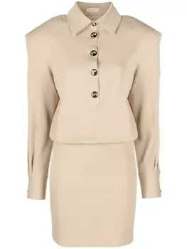 The Mannei платье мини Nursu с подплечниками, нейтральный цвет