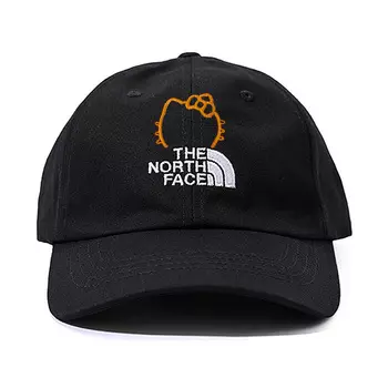 THE NORTH FACE Бейсболка хлопковая унисекс черно-оранжевая