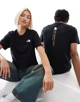 The North Face – Футболка черного цвета с вертикальным логотипом на спине