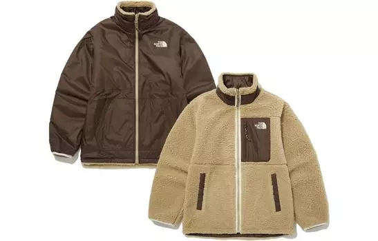 THE NORTH FACE Мужская двустороняя бархатная куртка, Коричневый