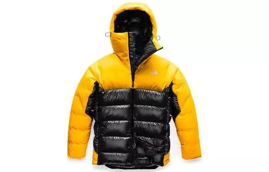 THE NORTH FACE Мужской пуховик, цвет Black/Yellow Stitching