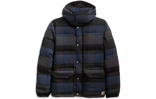 THE NORTH FACE Мужской пуховик, цвет Blue with Black Lettering