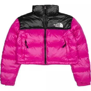 The North Face Nuptse укороченная куртка женская, цвет Fuschia Pink